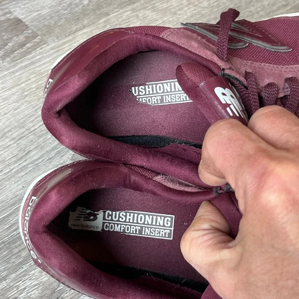 New Balance 515 Retro Sneakers Burgundy Glitter Suede Womens 8 UK‎ 6 EU 39